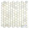 White Marble 1" Hexagon HONED Mosaic Tile Meshed on 12x12 sheet view 1