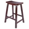 Winsome Satori Saddle Seat Counter Stool, for Kitchen, 24", Walnut view 1