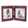 Malden Double Horizontal 4x6 Picture Frame - Wide Real Wood Molding, Real Glass - Dark Walnut view 1