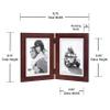 Malden Double Vertical 5x7 Picture Frame - Wide Real Wood Molding, Real Glass - Dark Walnut view 3