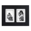 Malden Double 2x3 Picture Frame - Wide Real Wood Molding, Real Glass - Black view 1