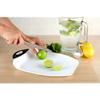 Dexas Chop & Scoop Cutting Board, 9.5 by 13 inches, White with Black Handle view 2