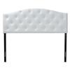 Baxton Studio Myra Modern and Contemporary Queen Size White Faux Leather Upholstered Button-Tufted Scalloped Headboard view 1