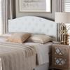 Baxton Studio Myra Modern and Contemporary Queen Size White Faux Leather Upholstered Button-Tufted Scalloped Headboard view 2