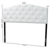 Baxton Studio Myra Modern and Contemporary Queen Size White Faux Leather Upholstered Button-Tufted Scalloped Headboard view 3