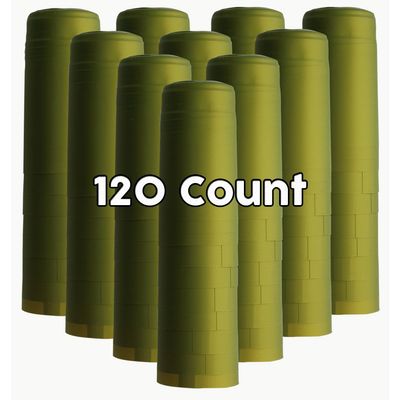 PVC Heat Shrink Capsules With Tear Tabs For Wine Bottles - 120 Count (Metallic Lime Green)