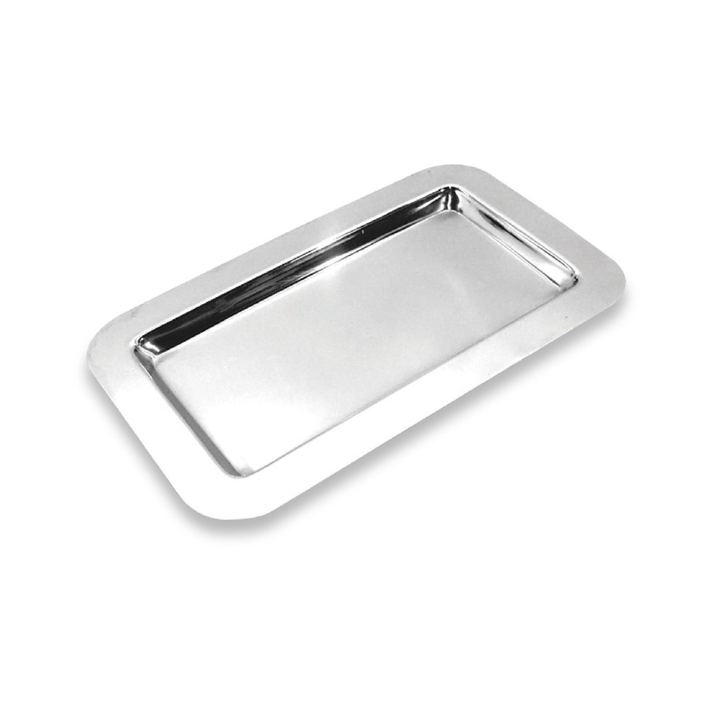 Frieling Silver Tray - 9.4 x 5.6 in Rectangular Polished Mirrored Finish - 18/10 Mirrored Stainless Steel Metal Serving Tray for Coffee, Tea & Desserts