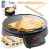 12" Griddle & Crepe Maker, Non-Stick Electric Crepe Pan w Batter Spreader & Recipe Guide- Dual Use Hot Plate for Morning Blintzes Eggs Pancakes- Portable, Adjustable Temp Settings- Valentines Day Gift view 1
