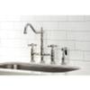 Kingston Brass KS1278AXBS Heritage Kitchen Faucet with Brass Sprayer, 8-3/4", Brushed Nickel view 2