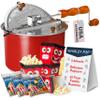 Original Whirley Pop Starter Pack - Wabash Valley Farms Popcorn Kit, Whirley Pop Popcorn Maker With 3 Movie Theater Popcorn Kits and 4 Movie Night Face Tubs, Gourmet Popcorn Gift Sets (Metal Gear-Red) view 1