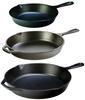 Lodge Seasoned Cast Iron 3 Skillet Bundle. 12 Inches and 10.25 Inches with 8 Inch Set of 3 Cast Iron Frying Pans view 1