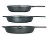 Lodge Seasoned Cast Iron 3 Skillet Bundle. 12 Inches and 10.25 Inches with 8 Inch Set of 3 Cast Iron Frying Pans view 2