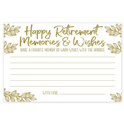 m&h invites Retirement Memories and Wishes Cards (50 Count) - Retirement Party Activity