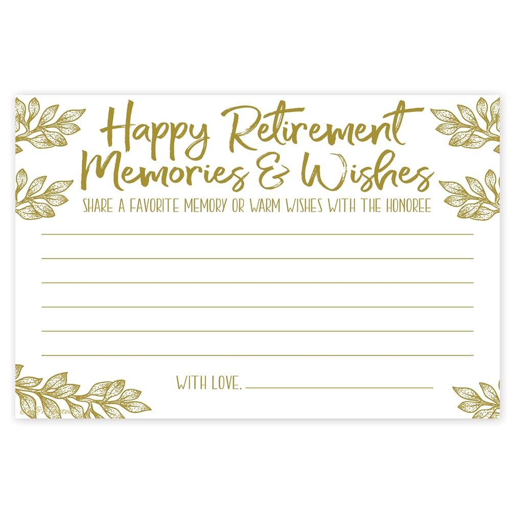 m&h invites Retirement Memories and Wishes Cards (50 Count) - Retirement Party Activity
