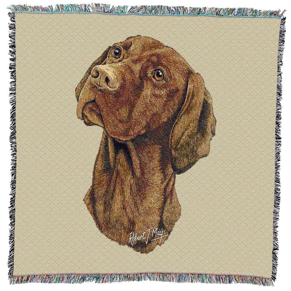 Pure Country Weavers Vizsla Lap Square Blanket by Robert May - Sporting Group - Gift for Dog Lovers - Tapestry Throw Woven from Cotton - Made in The USA (54x54)