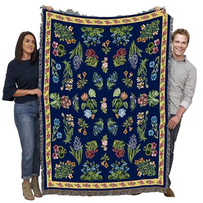 Pure Country Weavers Greyson's Floral Blanket - Garden Floral Gift Tapestry Throw Woven from Cotton - Made in The USA (72x54)