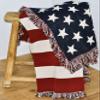 United States American Flag Blanket - Gift Soft Tapestry Throw Woven from Cotton - Made in The USA (69x48) view 3