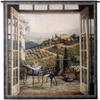 Balcony View of The Villa by Barbara Felisky | Woven Tapestry Wall Art Hanging | Peaceful Countryside Lanscape | 100% Cotton USA Size 53x53 view 1