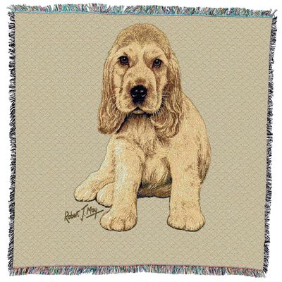 Pure Country Weavers Cocker Spaniel Puppy Lap Square Blanket by Robert May - Sporting Group - Gift for Dog Lovers - Tapestry Throw Woven from Cotton - Made in The USA (54x54)
