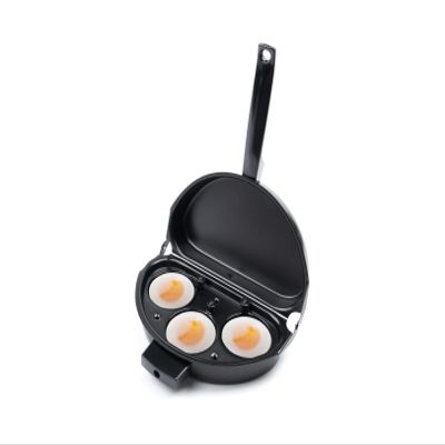 Fox Run Non-Stick Omelette Pan with Egg Poacher Set, 11.25 x 9.5 x 2.5 inches, Metallic