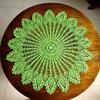 Laivigo New Handmade Crochet Lace Round Table Cloth Doilies Doily,31 Inch,Apple Green view 3