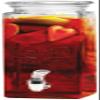 Circleware 67111 Yorkshire Mason Jar Tall Square Glass Beverage Dispenser with Lid and Spigot, 2.5 Quart, Clear view 1