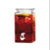Circleware 67111 Yorkshire Mason Jar Tall Square Glass Beverage Dispenser with Lid and Spigot, 2.5 Quart, Clear view 2