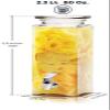 Circleware 67111 Yorkshire Mason Jar Tall Square Glass Beverage Dispenser with Lid and Spigot, 2.5 Quart, Clear view 3