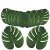 OurWarm 24pcs Large Artificial Tropical Palm Leaves, Faux Safari Leaves Monstera Fake Leaves, Hawaiian Luau Party Jungle Beach Theme Decorations for Birthday Party Safari Table Decorations Supplies view 1