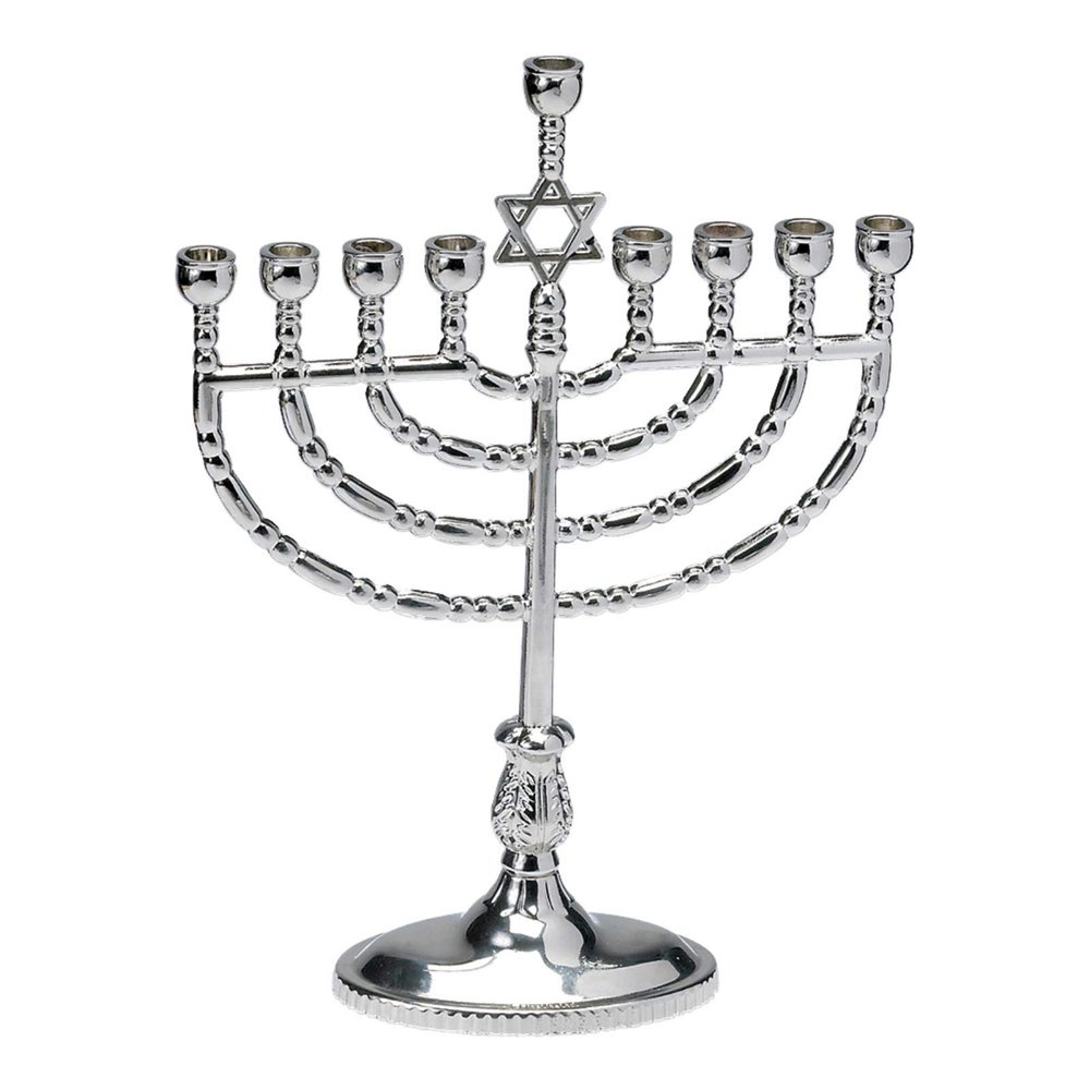 Rite Lite Chanukah Mini Menorah Set with Candles - Aluminum Hanukkah Menorah 4.25"