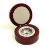 Bey-Berk SQ645T Compass in Rosewood Finished Hinged Box with Aluminum Plate and Accents, 3.50" H x 3.00" W x 3.00 "D, Brown view 1