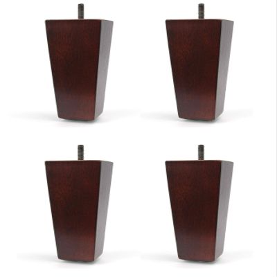 6" Solid Wood Furniture Sofa/Chair/Ottoman Tapered Leg Dark Walnut Finish - Set of 4 Legs