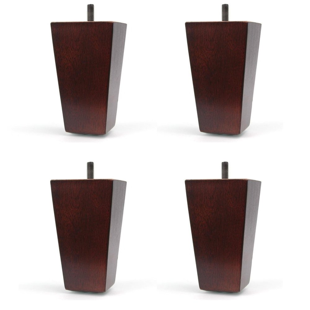 6" Solid Wood Furniture Sofa/Chair/Ottoman Tapered Leg Dark Walnut Finish - Set of 4 Legs