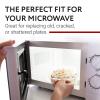 IMPRESA Microwave Glass Plate Replacement - 9.6-Inch Clear Tempered Glass Microwave Tray with 3-Part Coupler & Centerpiece - Compatible with LG, Sears, Kenmore, Emerson & HighPointe view 2