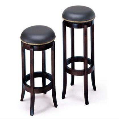 Two 24" Espresso Swivel Bar Stool with Leather Seat By Acme