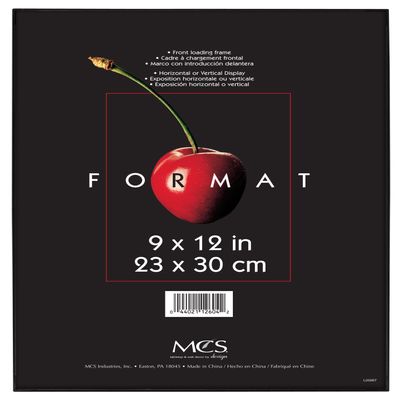 MCS Format 9x12 Picture Frame Black, Vertical & Horizontal Wall Hanging Picture Frame for Photos & Art Prints (1-Pack)