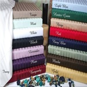 Vanessa Collection SOHO Egyptian Cotton 800 Thread Count Sateen Stripe 3 -Pc Duvet Cover Set Gold Calking.