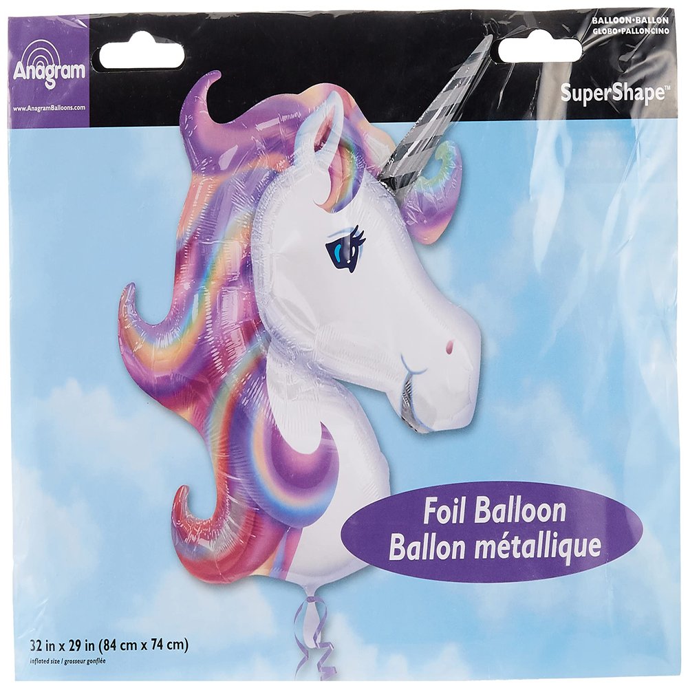 Globo Unicornio Metalizado Arcoiris 96,5 cm x 97 cm