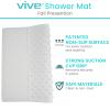 Vive Shower Mat - 22" by 22" Square Non Slip Large Bath Mat for Bathtub - Patented Design - Suction Cup Traction Skid Pad for Stalls Floors Tub - Textured Rubber with Drain Hole view 2