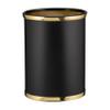 Kraftware Sophisticates Black/Polished Gold Brass Waste Basket with 3/4-Inch Bands and Brass Bumper view 1