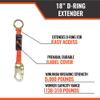 Malta Dynamics 18 D-Ring Extender with Snap Hook for Fall Protection and Roofing, OSHA/ANSI Compliant (1) view 2