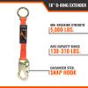 Malta Dynamics 18 D-Ring Extender with Snap Hook for Fall Protection and Roofing, OSHA/ANSI Compliant (1) view 3