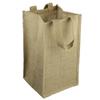 Jute Burlap 4 Bottle Wine Carrier Reusable Jute Wine Tote Bags w/Dividers (1) view 2