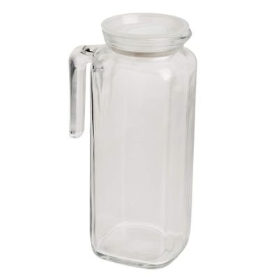 Bormioli Rocco Glass Frigoverre Jug With Airtight Lid 33.75oz : Clear Pitcher With Hermetic Sealing, Easy Pour Spout & Handle  For Water, Juice, Iced Coffee & Iced Tea