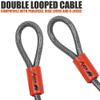 BV 7FT Heavy-Duty Security Cable Lock with Loops  Extra Thick 10mm (3/8") Braided Steel, Cut-Resistant & Weatherproof Wire Cable for Padlock, Gate, Bike, Motorcycle & Outdoor Equipment view 3