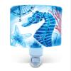 Puzzled Sea Horse Night Light, Glass Art Plug in Decorative Socket Lamp Manual On & Off Portable Lights for Stairway Bedroom Bathroom Nursery Kids Accessory Home & Kitchen Decor view 1