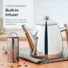Frieling 18/8 Stainless Steel Teapot with Infuser, Tea Warmer with Teapot Infuser for Loose Tea, 34 Ounces view 3
