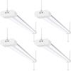 hykolity 4 Pack 4FT LED Shop Light, Linkable Utility Shop Lights, 42W, 5000K Daylight White Shop Light for Garages, Workshops,Hanging or FlushMount, Power Cord with Pull Chain Switch, ETL view 1