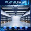 hykolity 4 Pack 4FT LED Shop Light, Linkable Utility Shop Lights, 42W, 5000K Daylight White Shop Light for Garages, Workshops,Hanging or FlushMount, Power Cord with Pull Chain Switch, ETL view 2