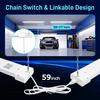 hykolity 4 Pack 4FT LED Shop Light, Linkable Utility Shop Lights, 42W, 5000K Daylight White Shop Light for Garages, Workshops,Hanging or FlushMount, Power Cord with Pull Chain Switch, ETL view 4